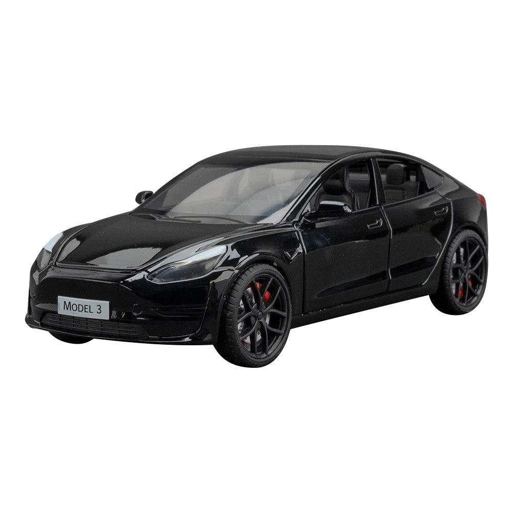 1:24 Tesla Model 3 Alloy Pull Back Car Model Sound Light Boy Toy Car 1:24 Tesla Model 3 Alloy Pull Back Car Model Sound Light Boy Toy Car